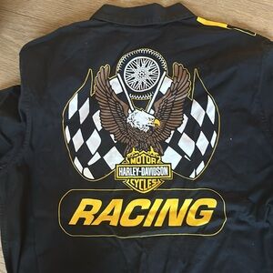 Harley- Davidson. Flat track racing button down. 
Size men’s large